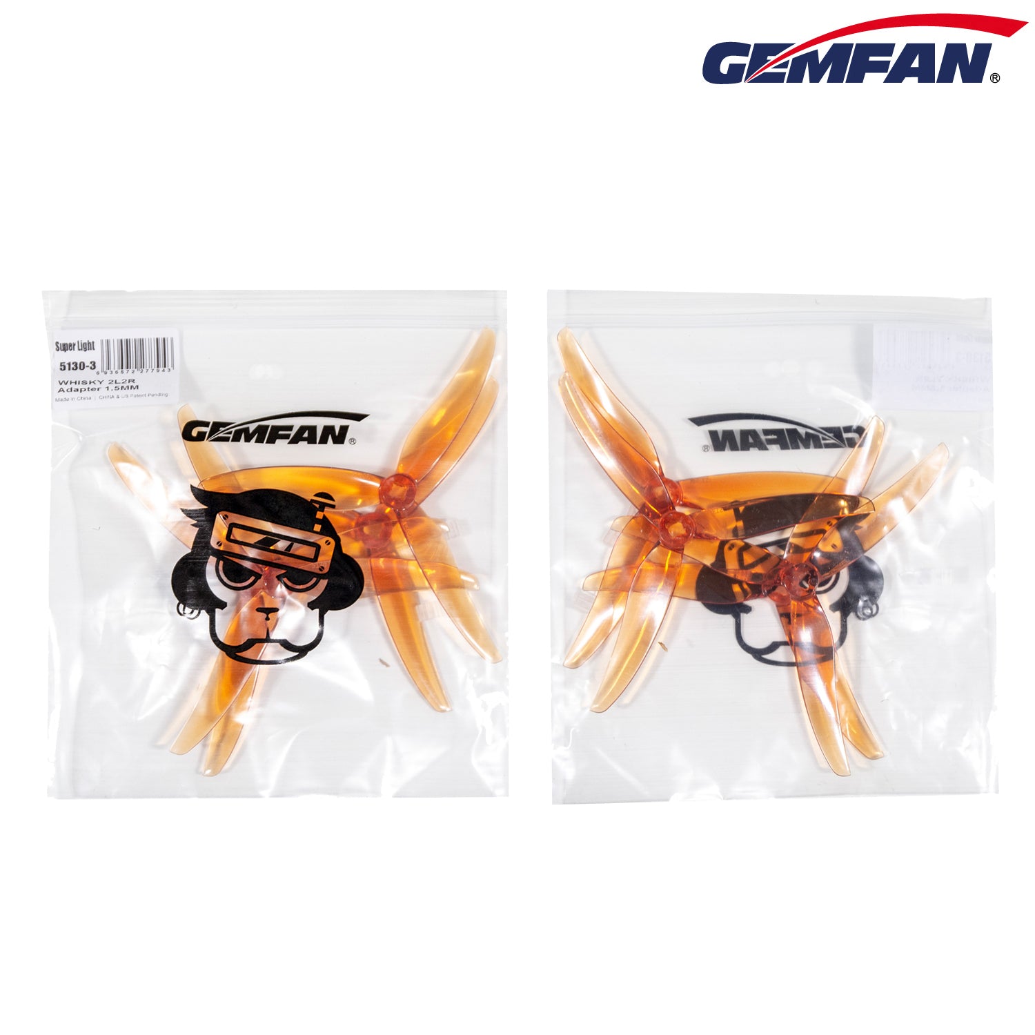 Gemfan LR5130-3 Tri-Blade Props 4 Pack (Choose Color)